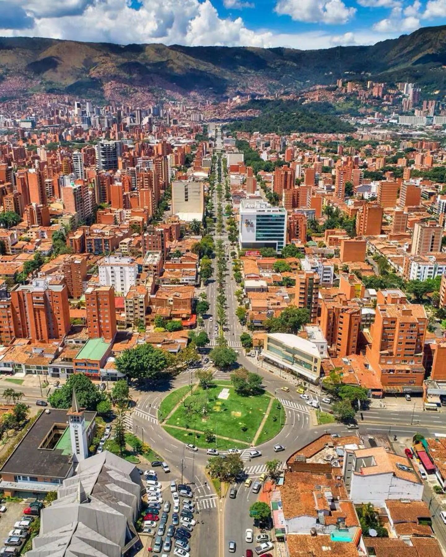 Vista aérea do bairro Laureles, Medellín